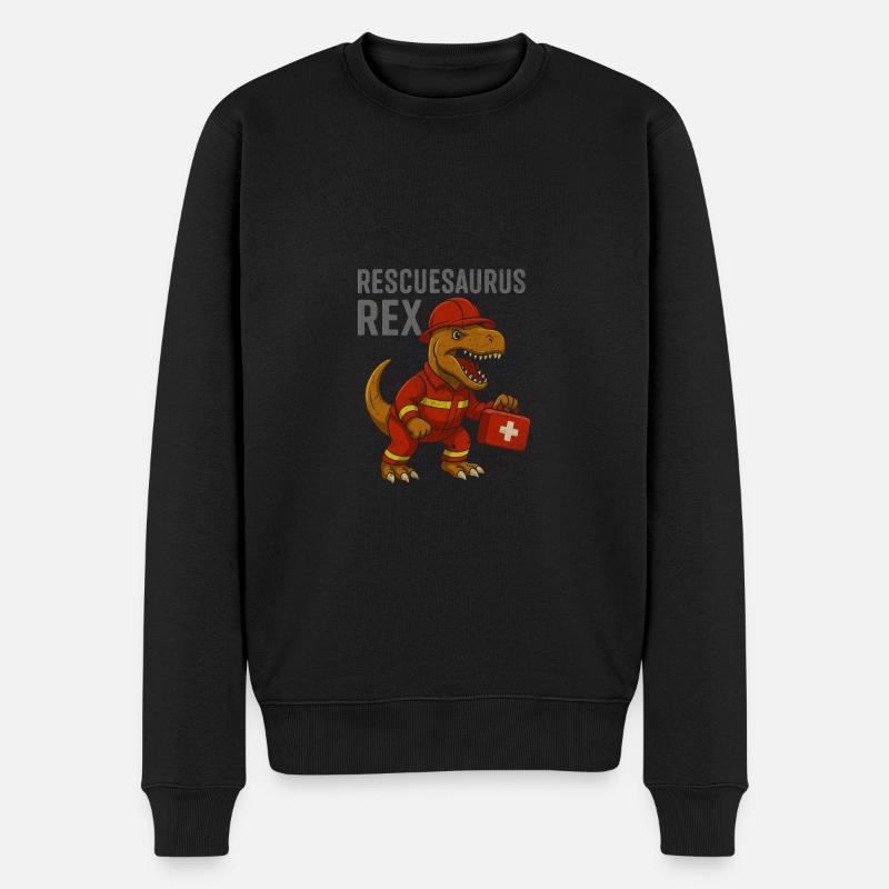 Rescuesaurus Sauveteur Dinosaure - Pull Premium bio Homme - noir