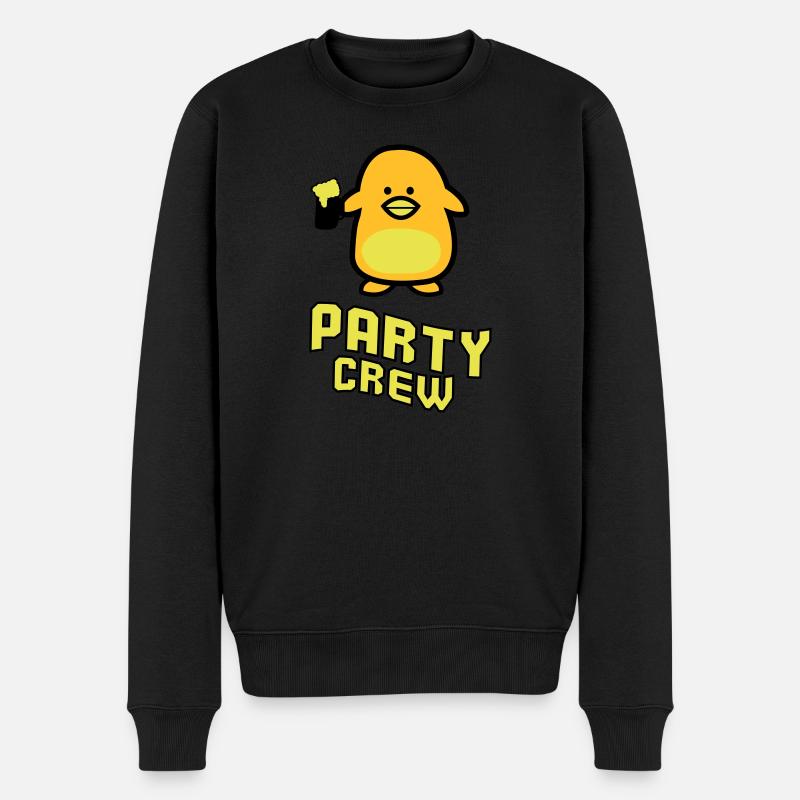 party crew - Männer Premium Bio Pullover - Schwarz