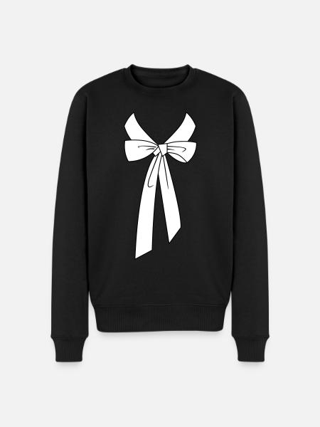 Shirt collar with bow - Men's Premium Organic Jumper - black