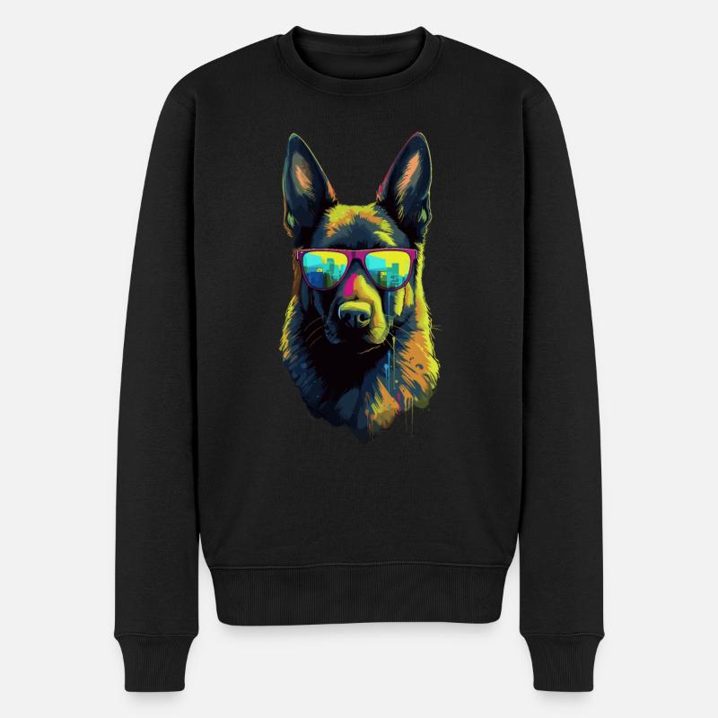 Deutscher Schäferhund Hund Hunderasse - Männer Premium Bio Pullover - Schwarz
