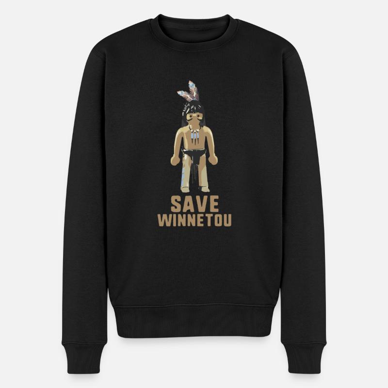 save winnetou,winnetou,indian,comic - Men's Premium Organic Jumper - black