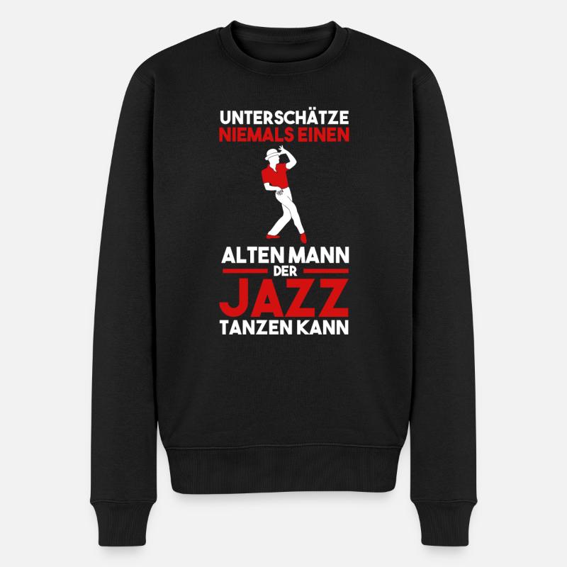 Jazz Tänzer - Männer Premium Bio Pullover - Schwarz