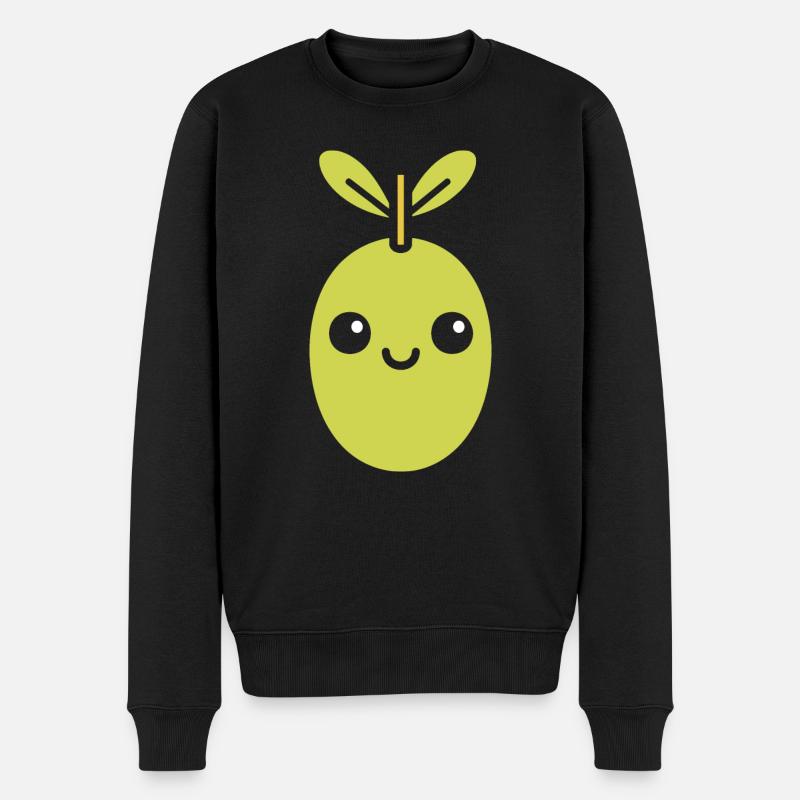 Olive - Männer Premium Bio Pullover - Schwarz