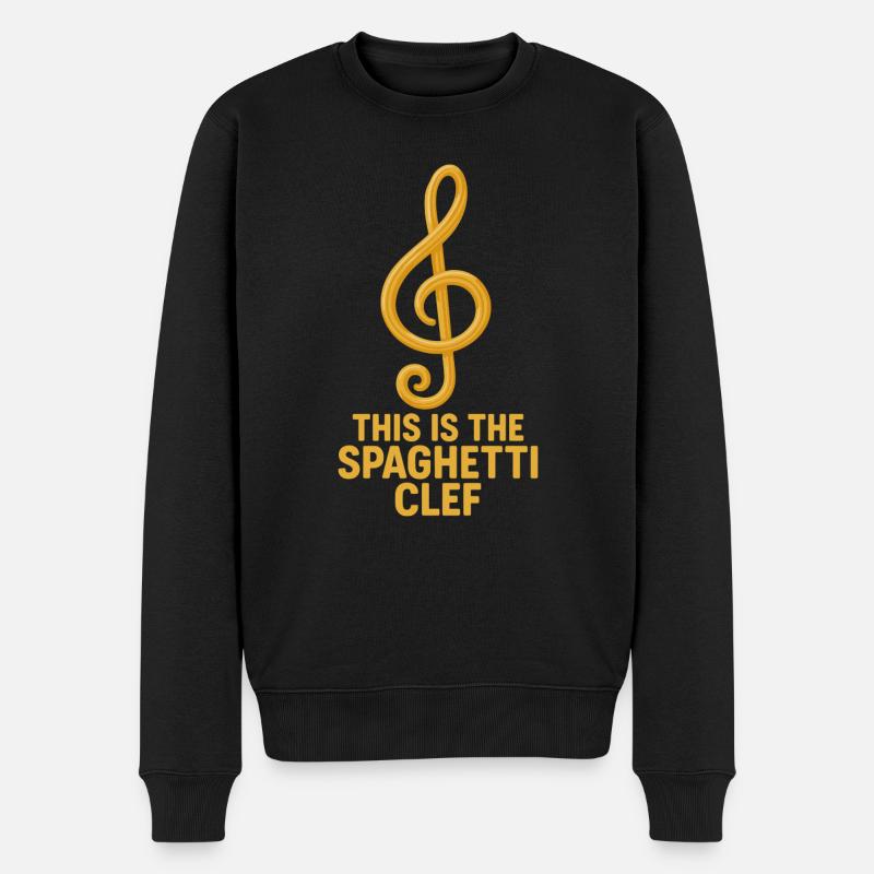 Spaghetti Musik Notenschlüssel - Männer Premium Bio Pullover - Schwarz