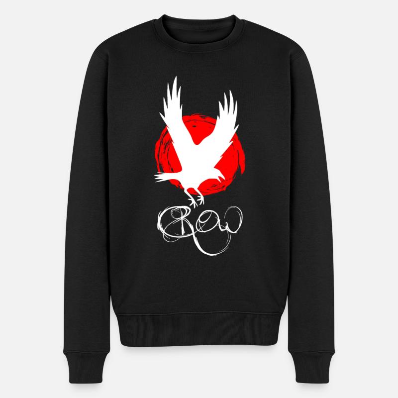 Rabe Krähe Crow - Männer Premium Bio Pullover - Schwarz
