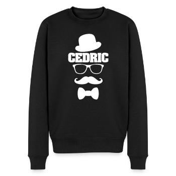Cedric als Schnauzer - Männer Premium Bio Pullover - Schwarz - Vorne - Nico (187cm)