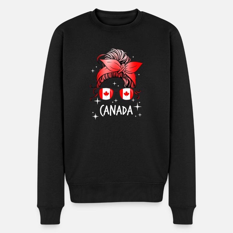 Kanada - Männer Premium Bio Pullover - Schwarz