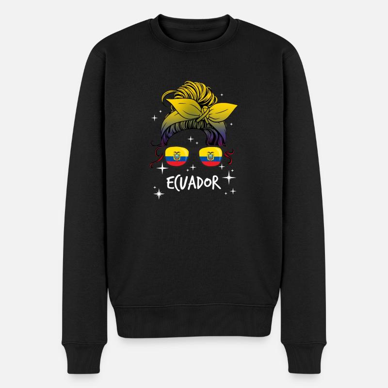 Ecuador - Männer Premium Bio Pullover - Schwarz