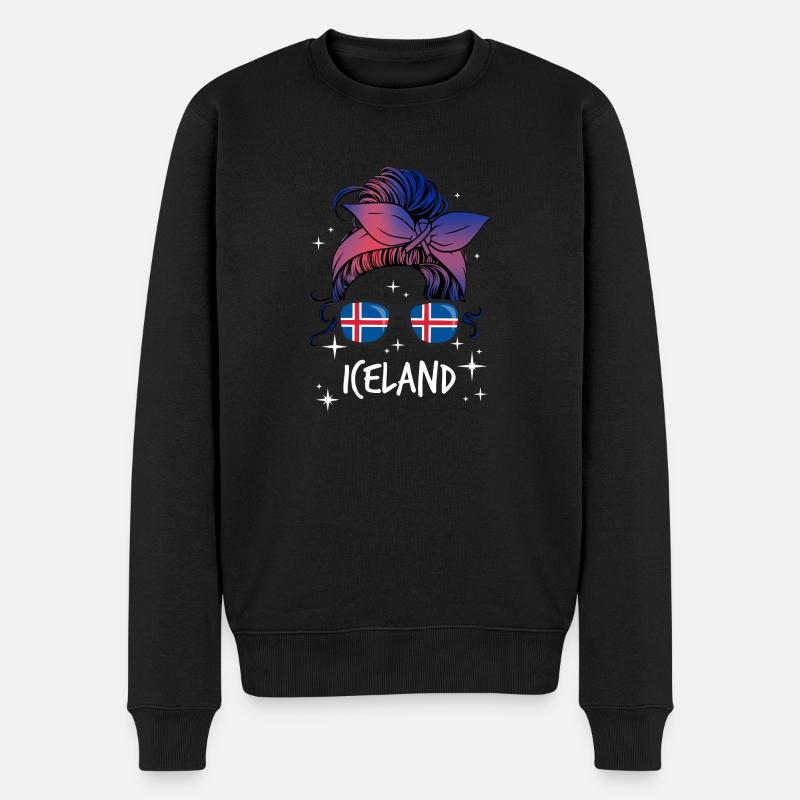 Island - Männer Premium Bio Pullover - Schwarz