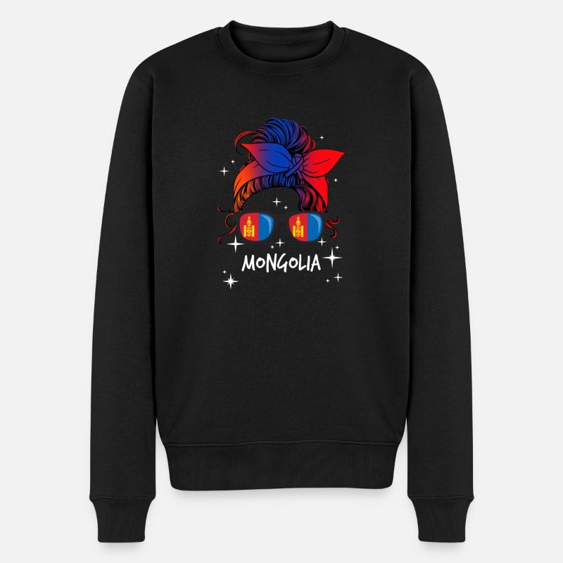 Mongolei - Männer Premium Bio Pullover - Schwarz