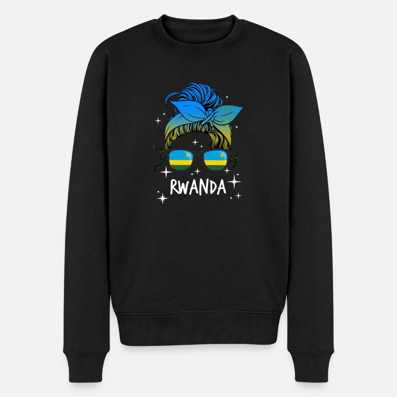 Ruanda - Männer Premium Bio Pullover - Schwarz