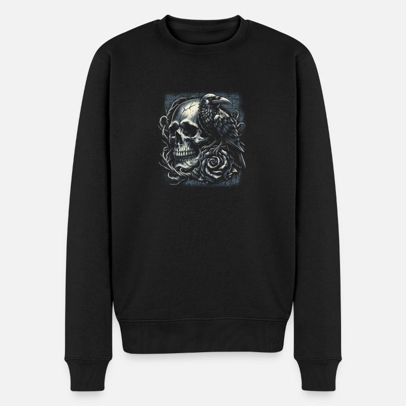 Gothic Memento Mori - Männer Premium Bio Pullover - Schwarz