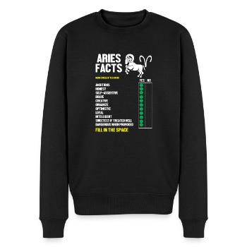Sternzeichen Widder - Männer Premium Bio Pullover - Schwarz - Vorne - Nico (187cm)