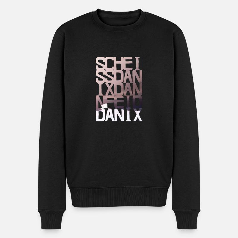 scheiss da nix dann feid - Männer Premium Bio Pullover - Schwarz