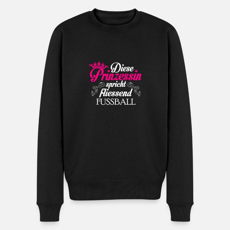 Fussball - Prinzessin - Männer Premium Bio Pullover - Schwarz
