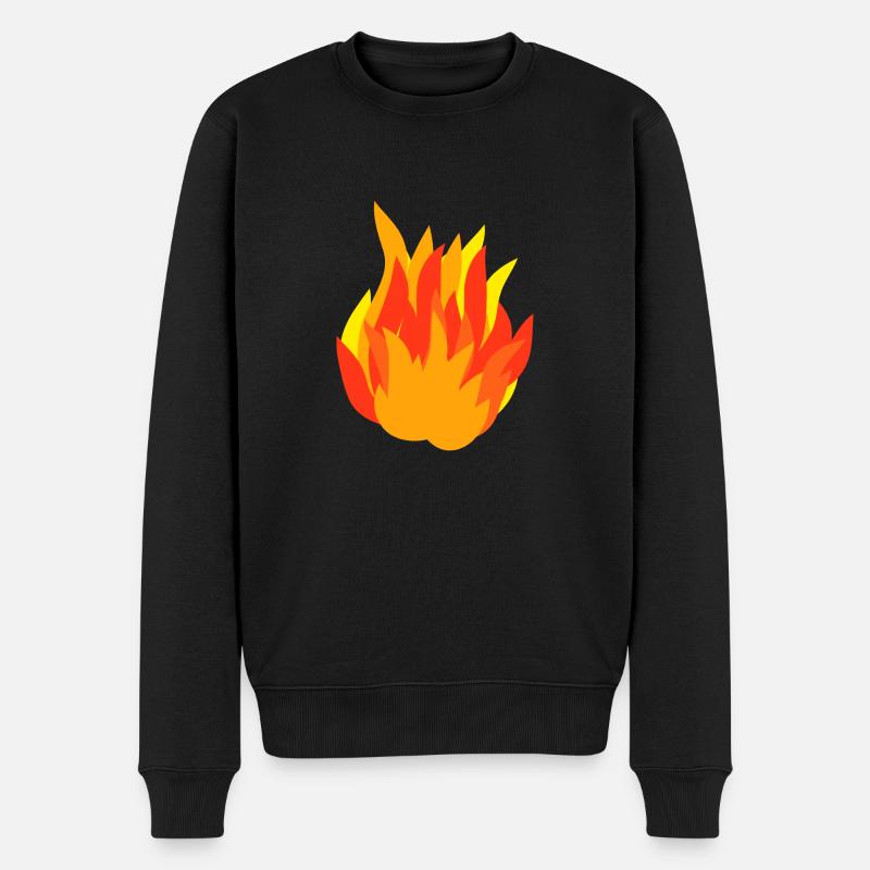 Feuer Flame eines Lagerfeuers, Geschenkidee - Männer Premium Bio Pullover - Schwarz