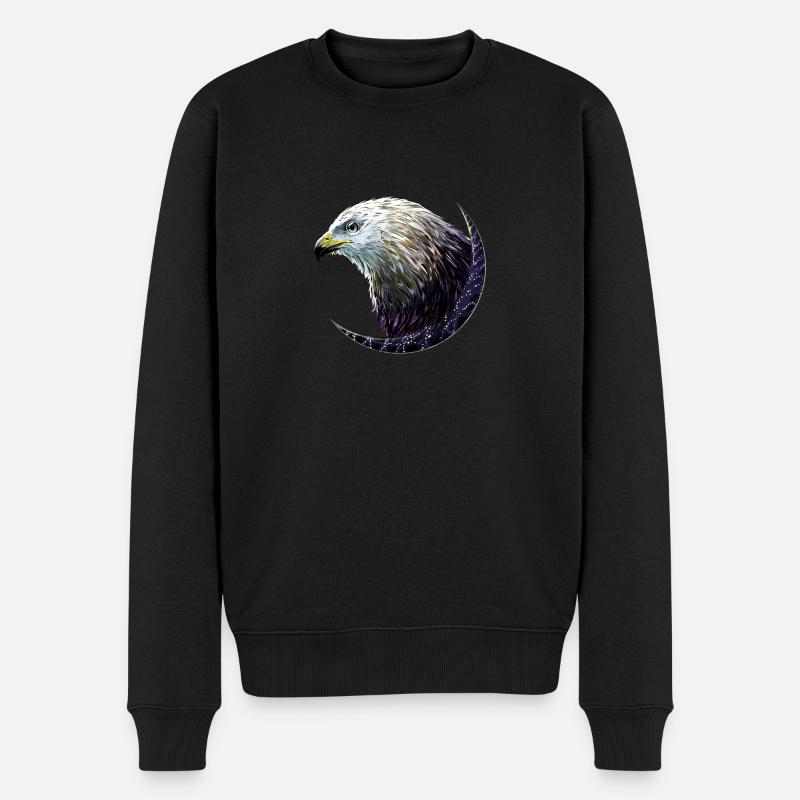 Adler - Männer Premium Bio Pullover - Schwarz