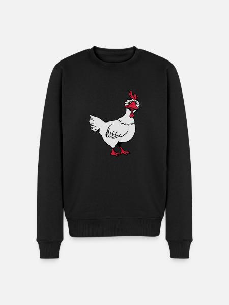 Huhn böse - Männer Premium Bio Pullover - Schwarz
