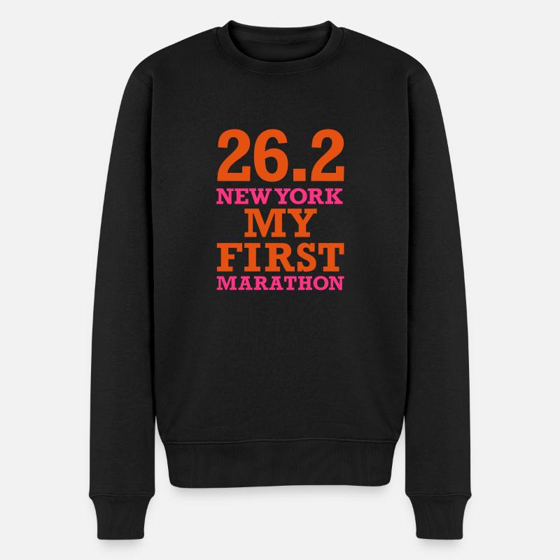 Marathon New York - Männer Premium Bio Pullover - Schwarz