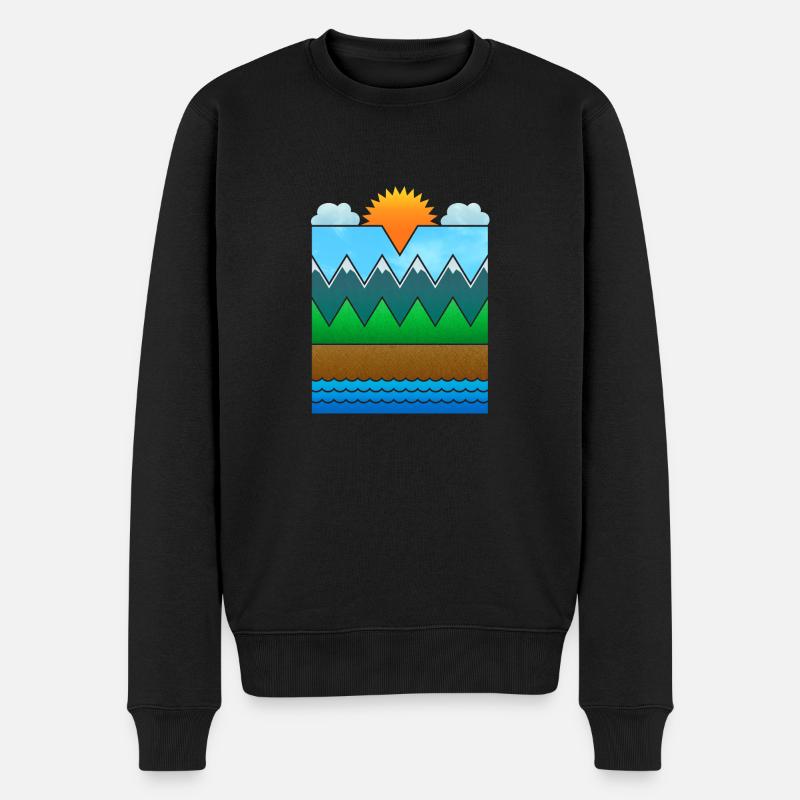 Landschaft (minimal) - Männer Premium Bio Pullover - Schwarz