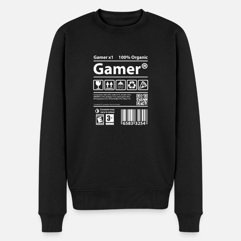 Code-barres Gamer V2 - Pull Premium bio Homme - noir