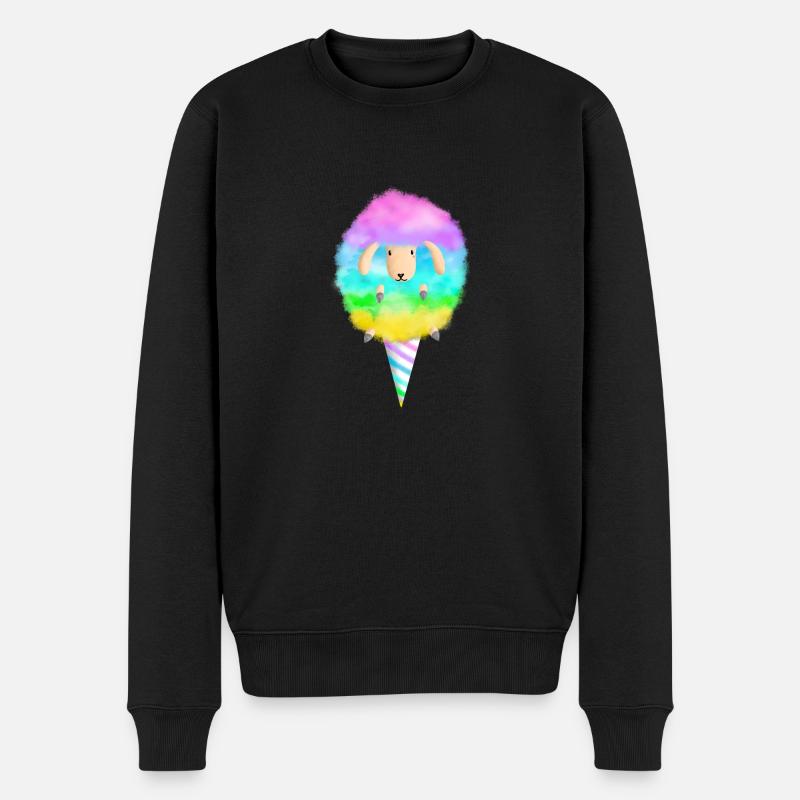 Zuckerwatte Schaf - Männer Premium Bio Pullover - Schwarz