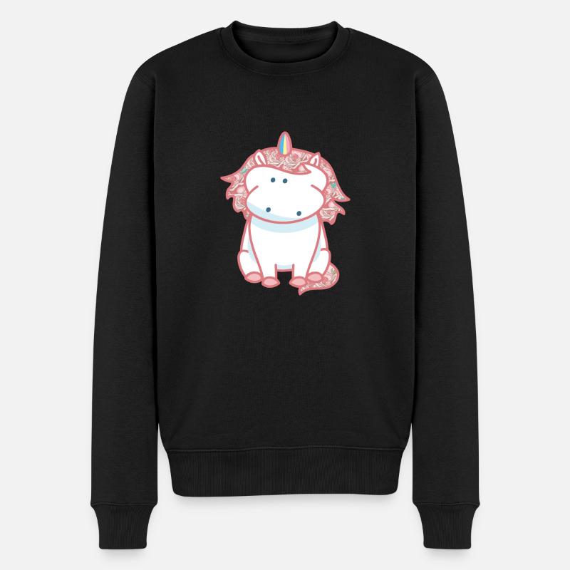 Licorne Rose (b) - Pull Premium bio Homme - noir