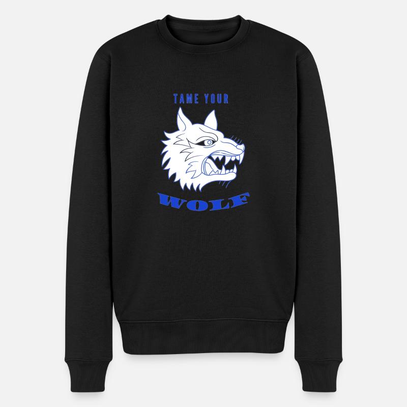 Zähme deinen WOLF - Männer Premium Bio Pullover - Schwarz
