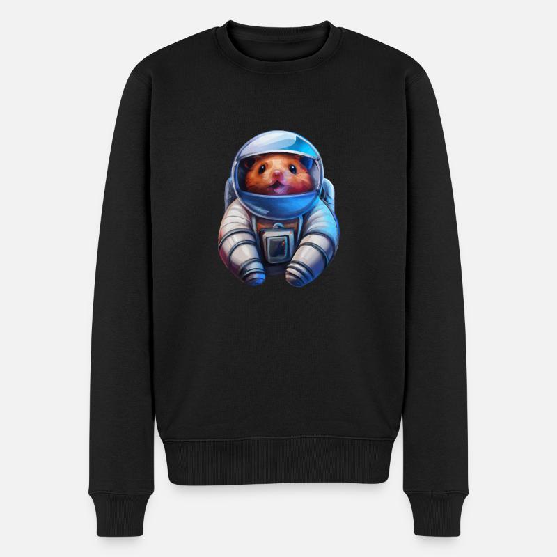 Hamster en combinaison spatiale astronaute - Pull Premium bio Homme - noir