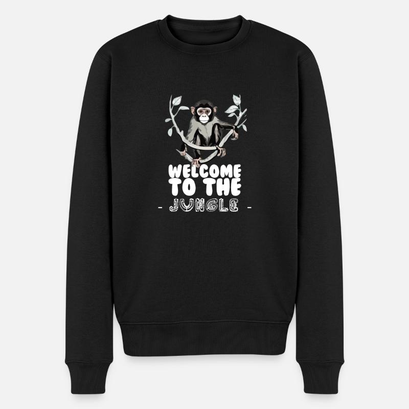 Willkommen im Dschungel - Männer Premium Bio Pullover - Schwarz