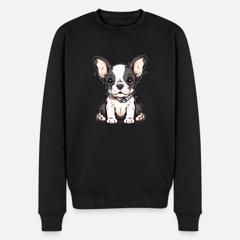 Süßer Hundewelpe - Männer Premium Bio Pullover - Schwarz