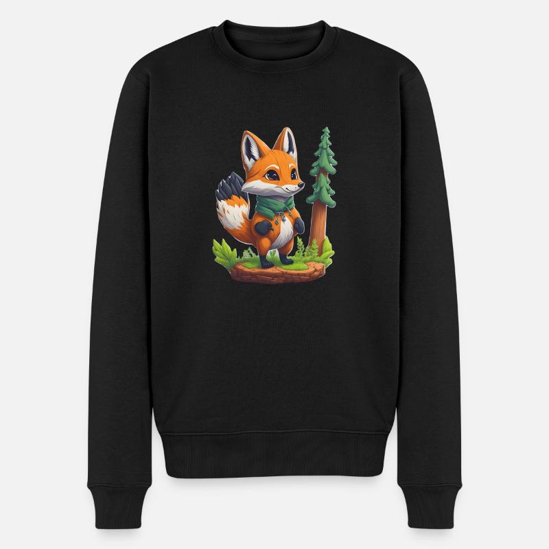 Kleiner Fuchs - Männer Premium Bio Pullover - Schwarz