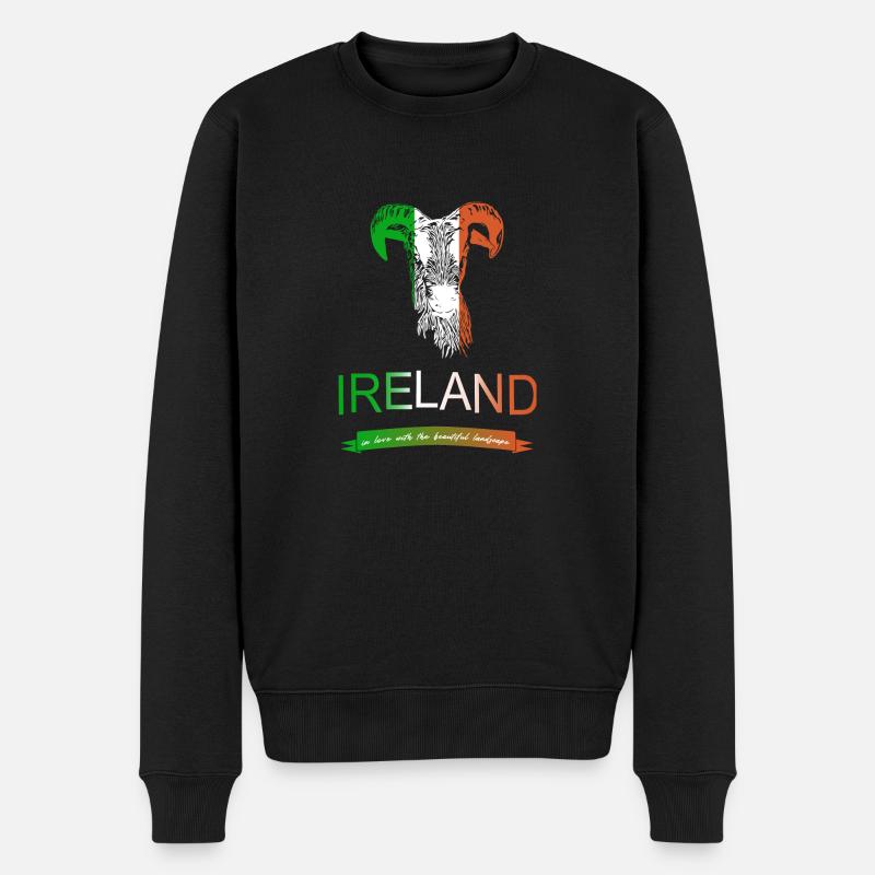 Irlande Irlande moutons - Pull Premium bio Homme - noir