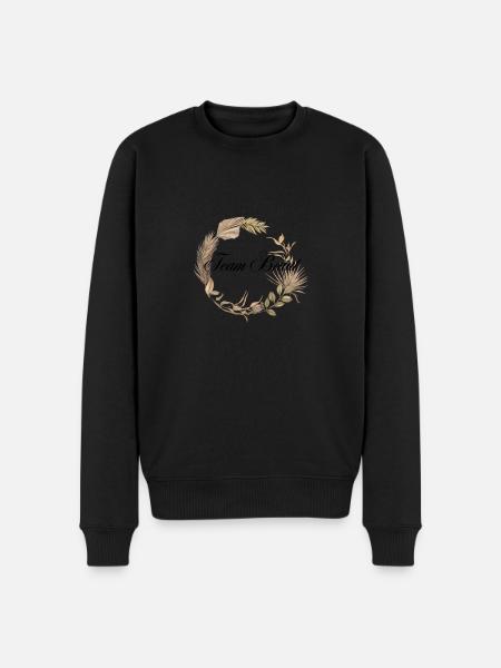 Team Braut Boho Kranz - Männer Premium Bio Pullover - Schwarz