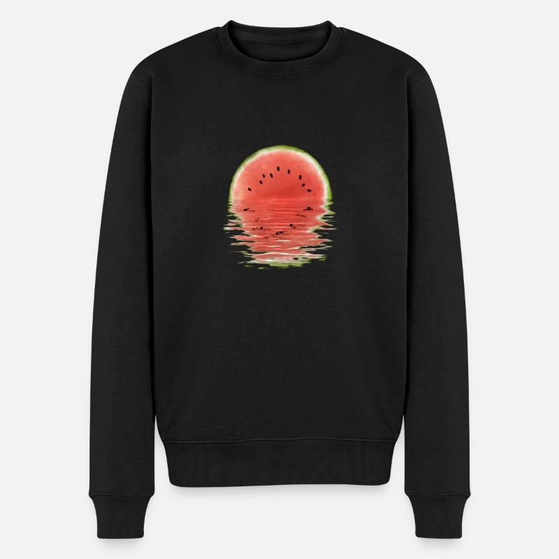 Coucher de soleil melon - Pull Premium bio Homme - noir