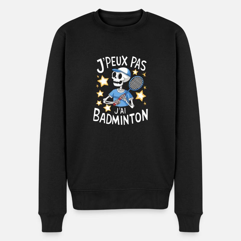 J'peux pas j'ai Badminton - Pull Premium bio Homme - noir