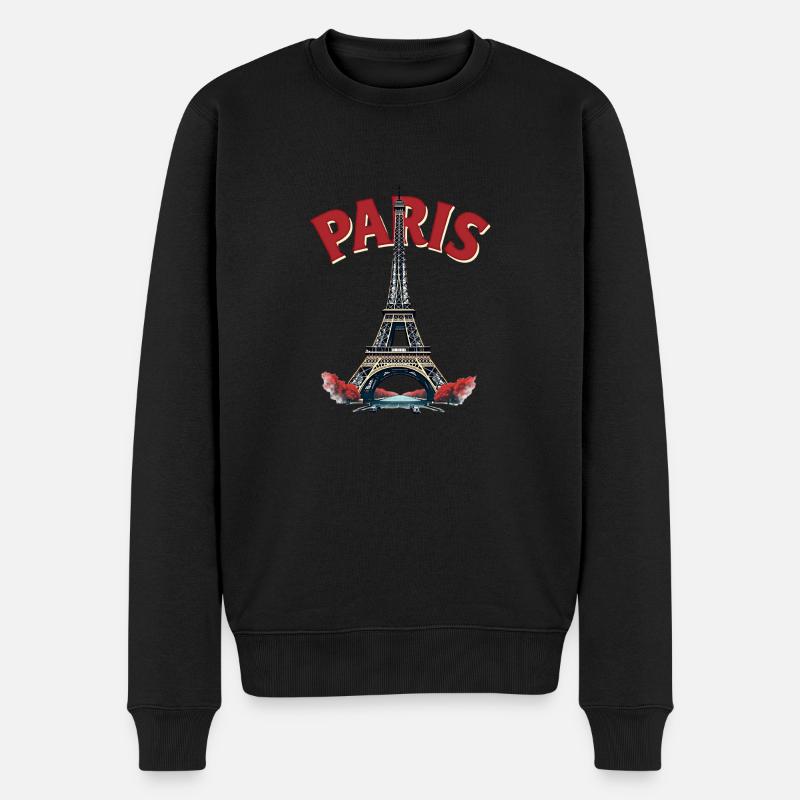 Tour Eiffel, Paris, retro - Pull Premium bio Homme - noir