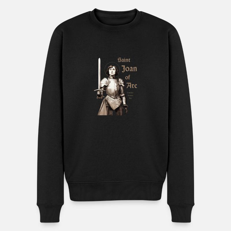 Heilige Jeanne d'Arc - Männer Premium Bio Pullover - Schwarz