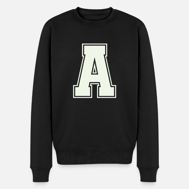A Buchstabe - Männer Premium Bio Pullover - Schwarz