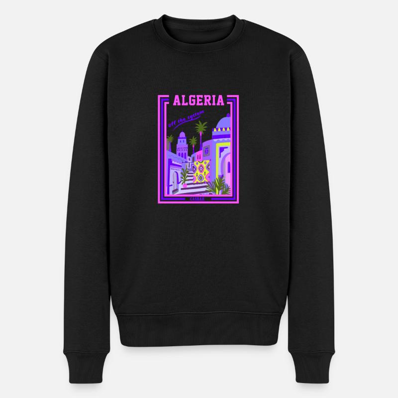 Algerien Kasbah - Männer Premium Bio Pullover - Schwarz