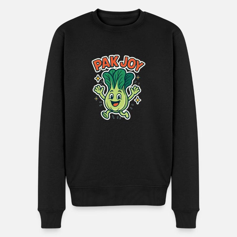 Pak Joy – Glückliches Pak Choi - Männer Premium Bio Pullover - Schwarz