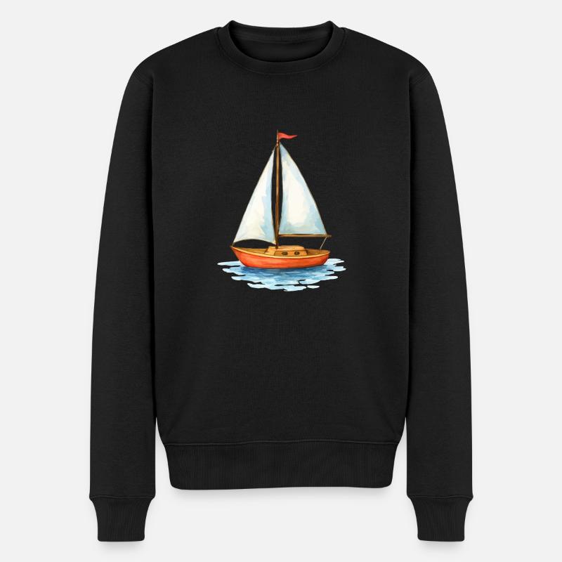 segelboot boot - Männer Premium Bio Pullover - Schwarz