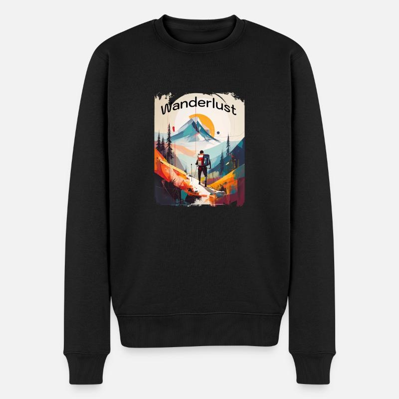 Wanderlust abstrakt - Männer Premium Bio Pullover - Schwarz
