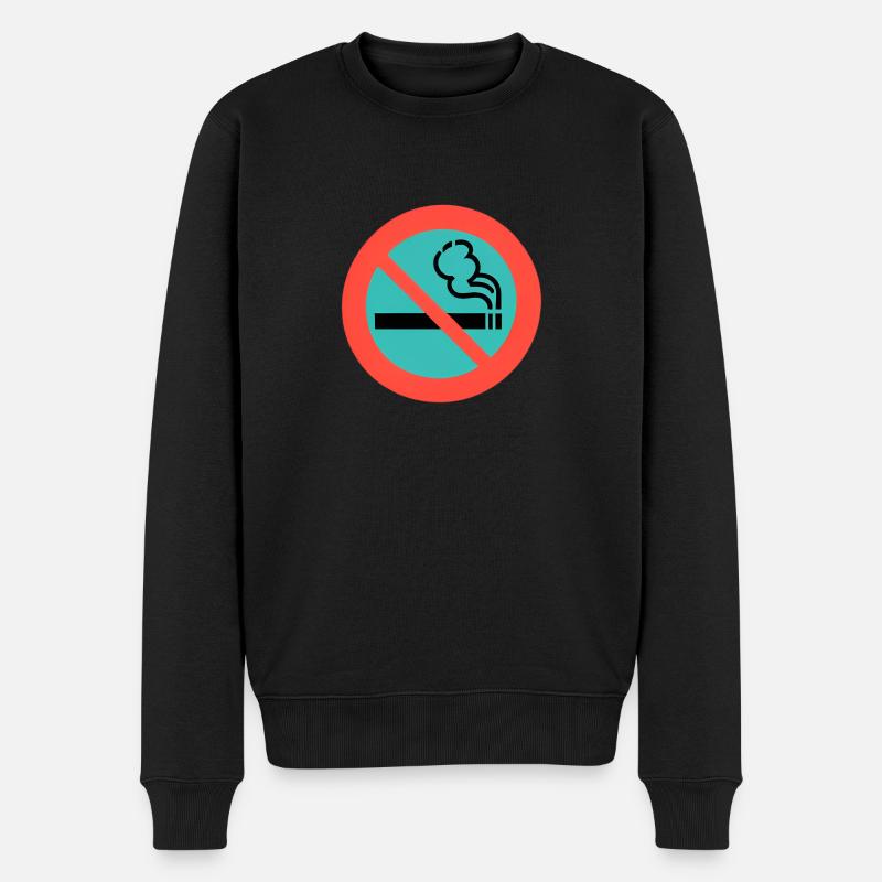 Rauchen Raucher Verboten No Smoking - Männer Premium Bio Pullover - Schwarz