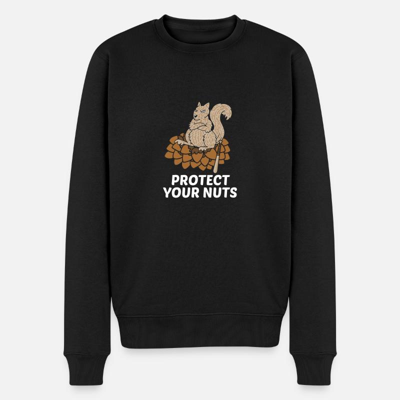 Protect your nuts gift - Men's Premium Organic Jumper - black