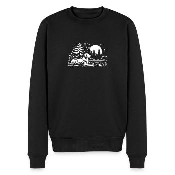 Golden Retriever dans la nature - Pull Premium bio Homme - noir - Devant - Nico (187cm)