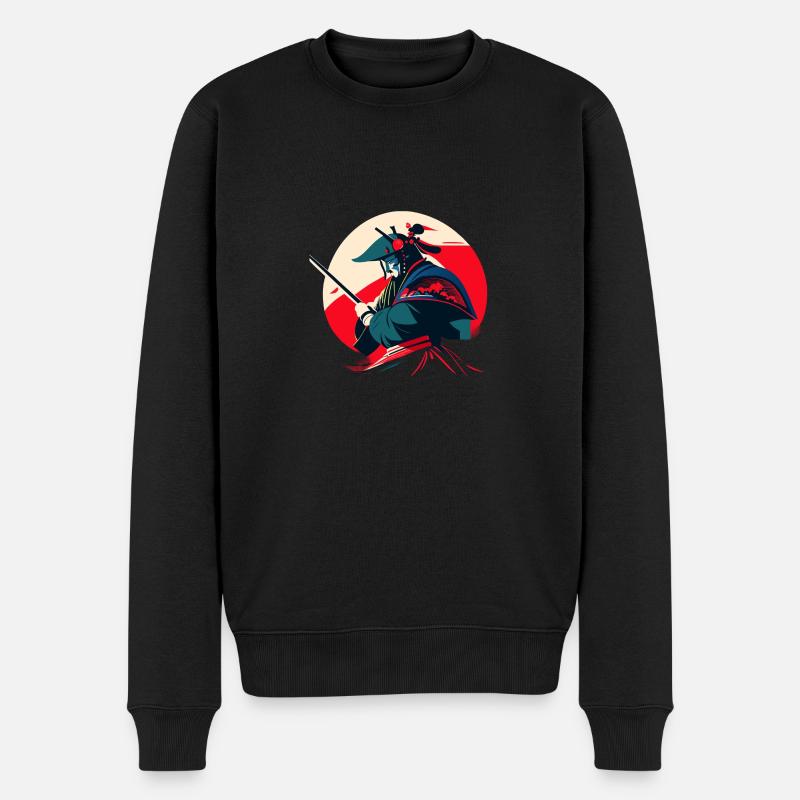 Samurai - Männer Premium Bio Pullover - Schwarz