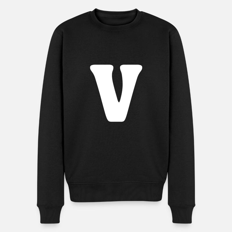 V - Männer Premium Bio Pullover - Schwarz
