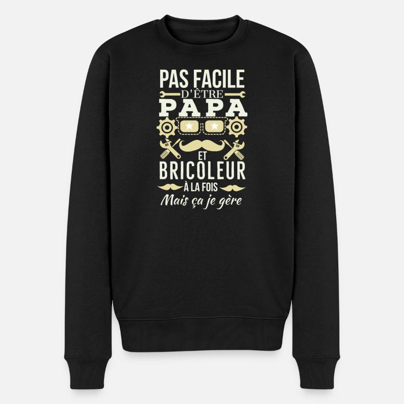 Papa Bricoleur - Pull Premium bio Homme - noir