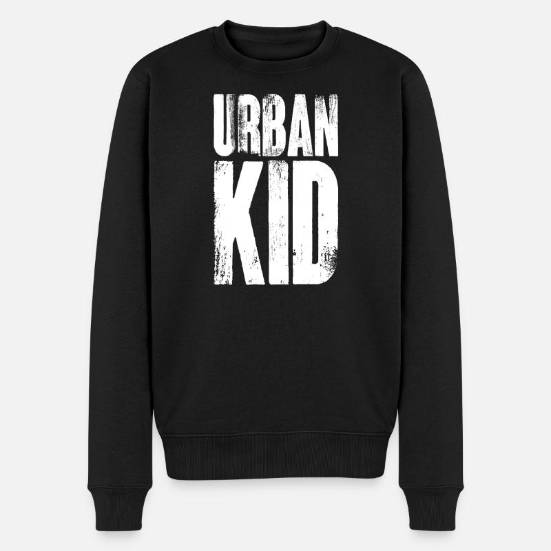 Städtebau für Kinder - Männer Premium Bio Pullover - Schwarz